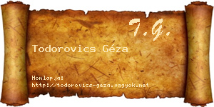 Todorovics Géza névjegykártya