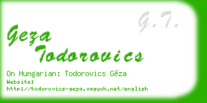 geza todorovics business card
